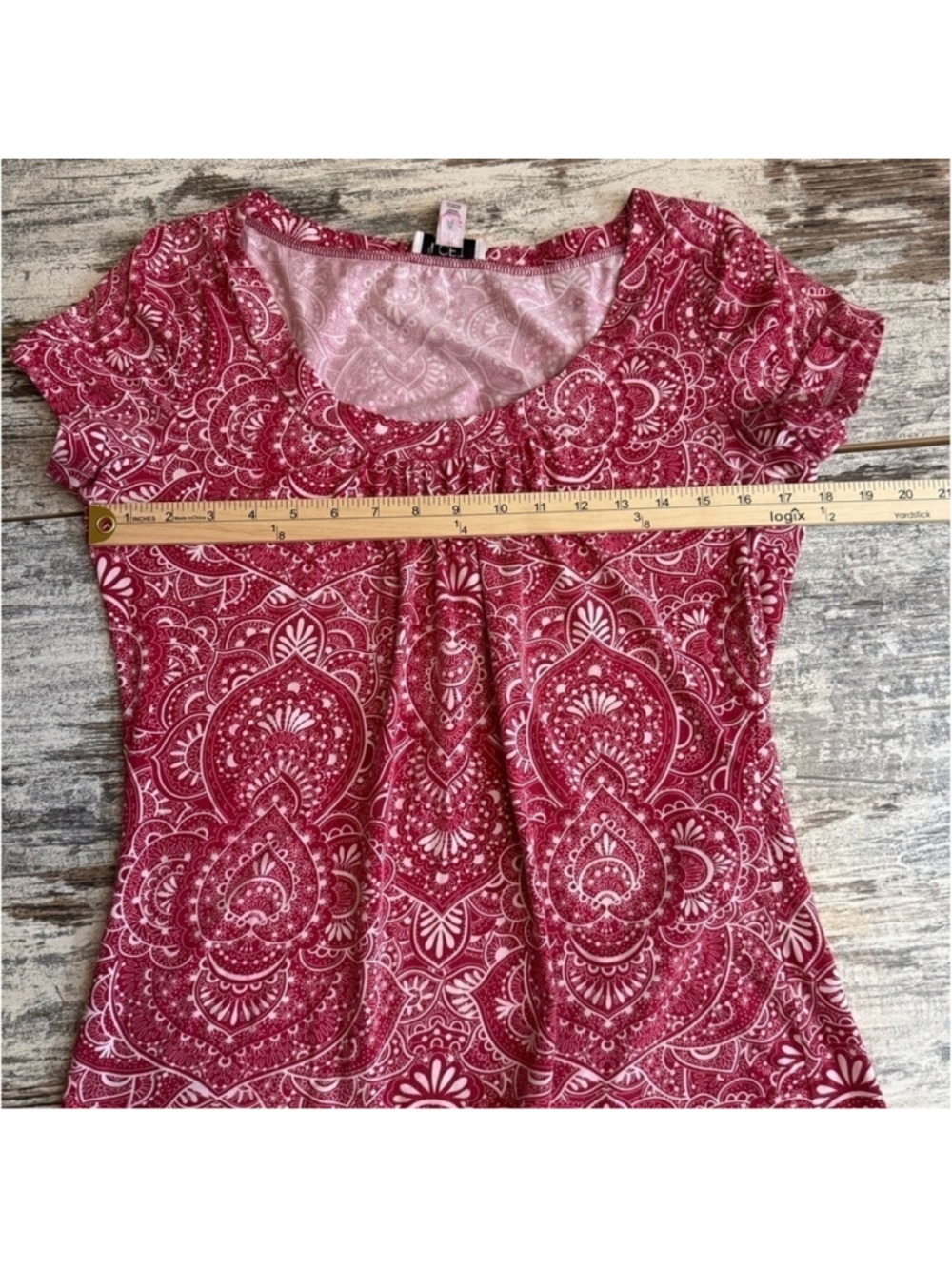 LOFT Red Paisley Print Top - Women’s Medium - Picture 5 of 6